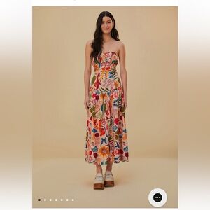 Farm Rio Beige bright farm Lenzing ecovero euroflax maxi dress